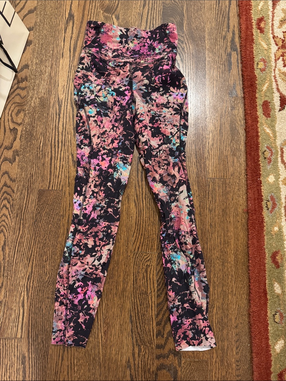 lululemon athletica Black Multi Floral Print Leggings